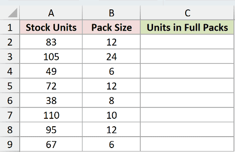 FLOOR.MATH Example 2 dataset
