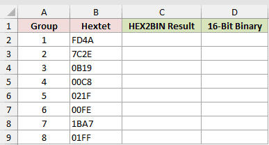 Dataset for HEX2BIN example 5