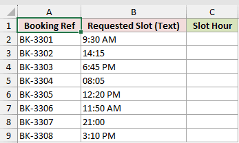 Dataset for HOUR example 2