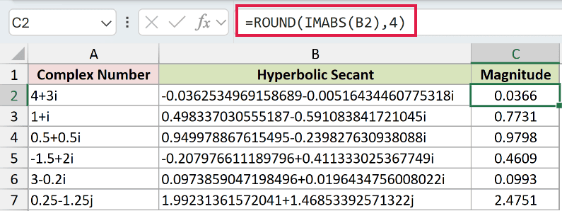 =ROUND(IMABS(B2),4) in C2
