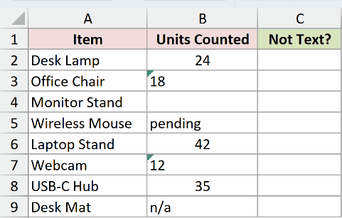 Dataset for ISNONTEXT example 1