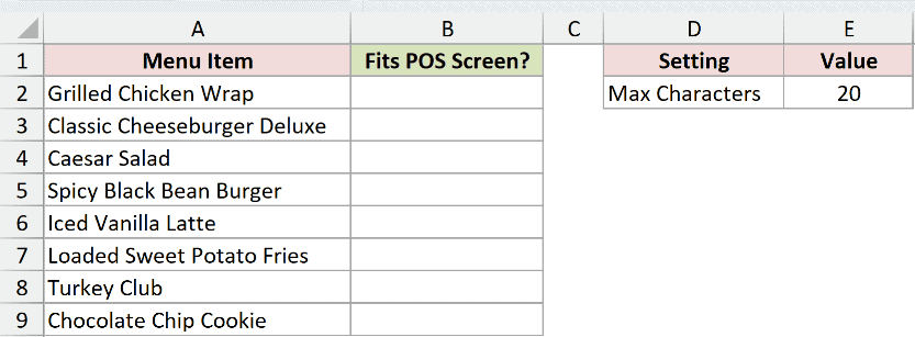 Dataset for LENB example 2
