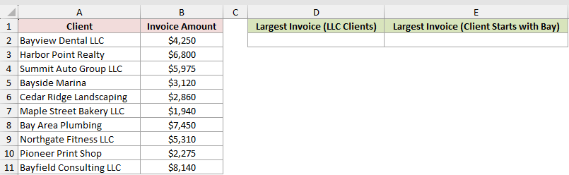 Dataset for MAXIFS example 5