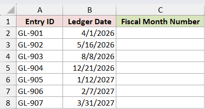 Dataset for MONTH example 5