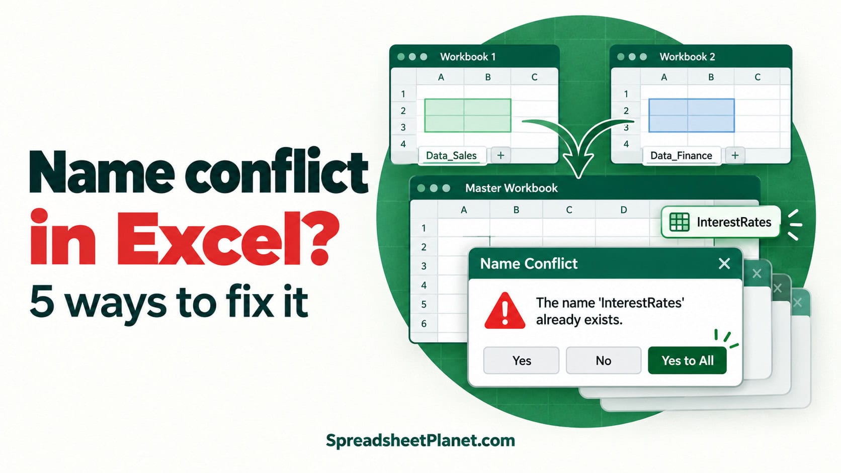 How to Fix the Name Conflict Dialog Box in Excel?