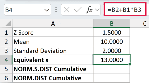 =B2+B1*B3 in B4