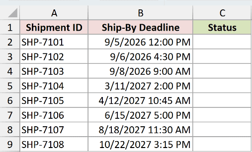 Dataset for NOW example 3