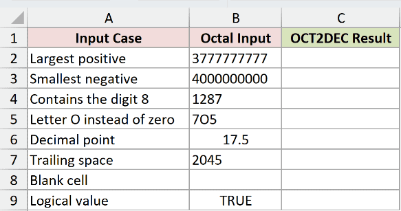 Dataset for OCT2DEC example 5