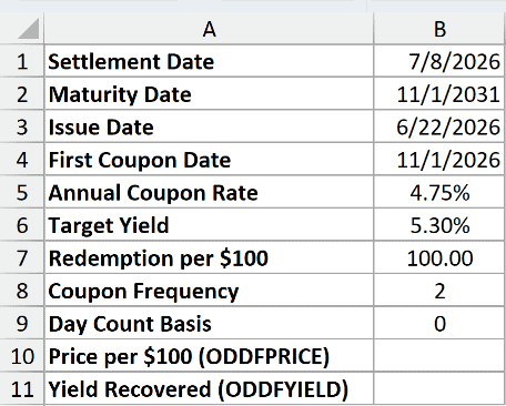 Dataset for ODDFYIELD example 6