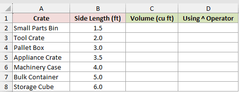 Dataset for POWER example 1