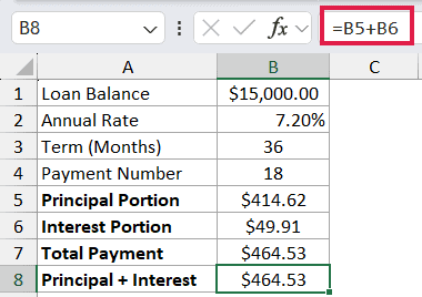 =B5+B6 in B8