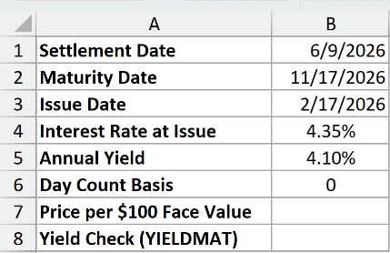 Dataset for PRICEMAT example 1