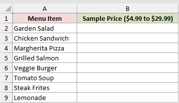 Dataset for RANDBETWEEN example 3