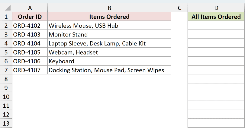 Dataset for REDUCE example 6