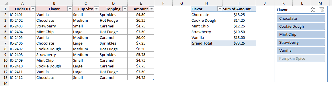 Flavor slicer still listing the deleted Pumpkin Spice flavor