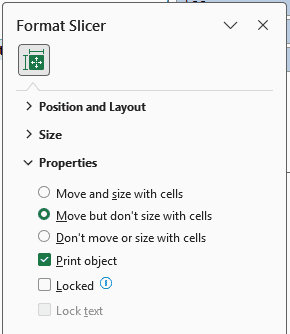 Format Slicer pane with Locked unchecked