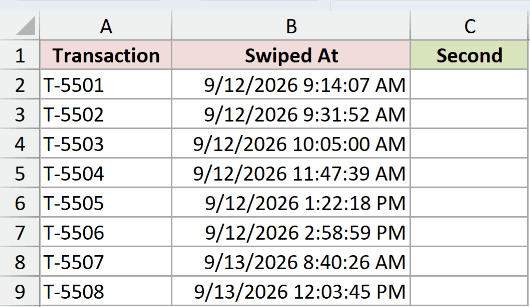 Dataset for SECOND example 1