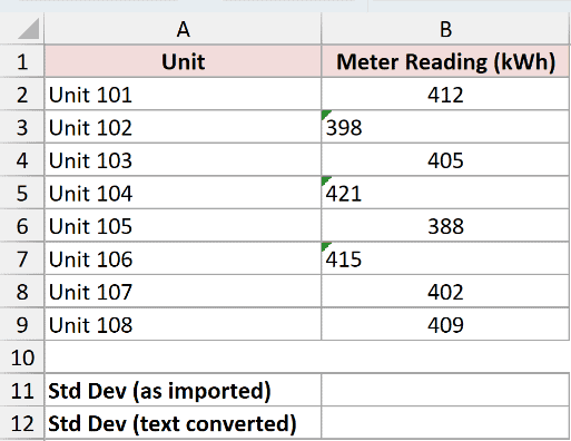 Dataset for STDEVPA example 4