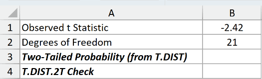 T.DIST Example 5 dataset
