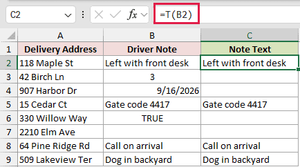 =T(B2) in C2