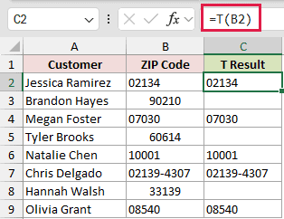 =T(B2) in C2