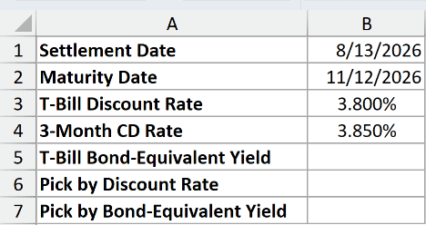 Dataset for TBILLEQ example 3