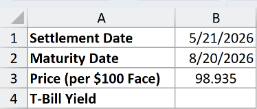 Dataset for TBILLYIELD example 1