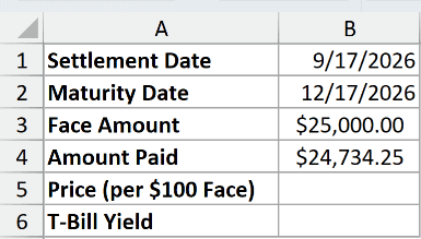 Dataset for TBILLYIELD example 3