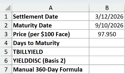 Dataset for TBILLYIELD example 5