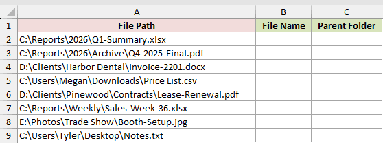 Dataset for TEXTAFTER example 3