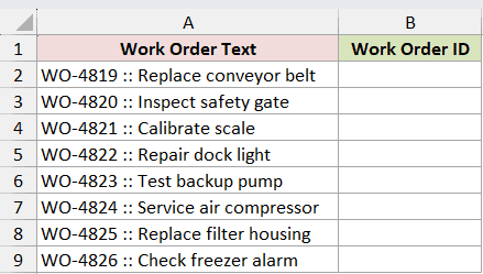 Dataset for TEXTBEFORE example 1