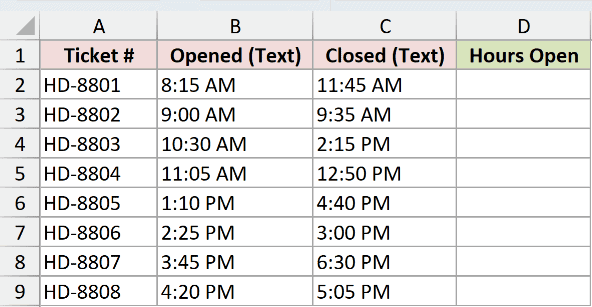 Dataset for TIMEVALUE example 3