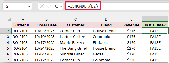 ISNUMBER returning FALSE for every text date