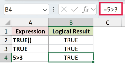 =5>3 in B4