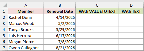 Dataset for VALUETOTEXT example 3