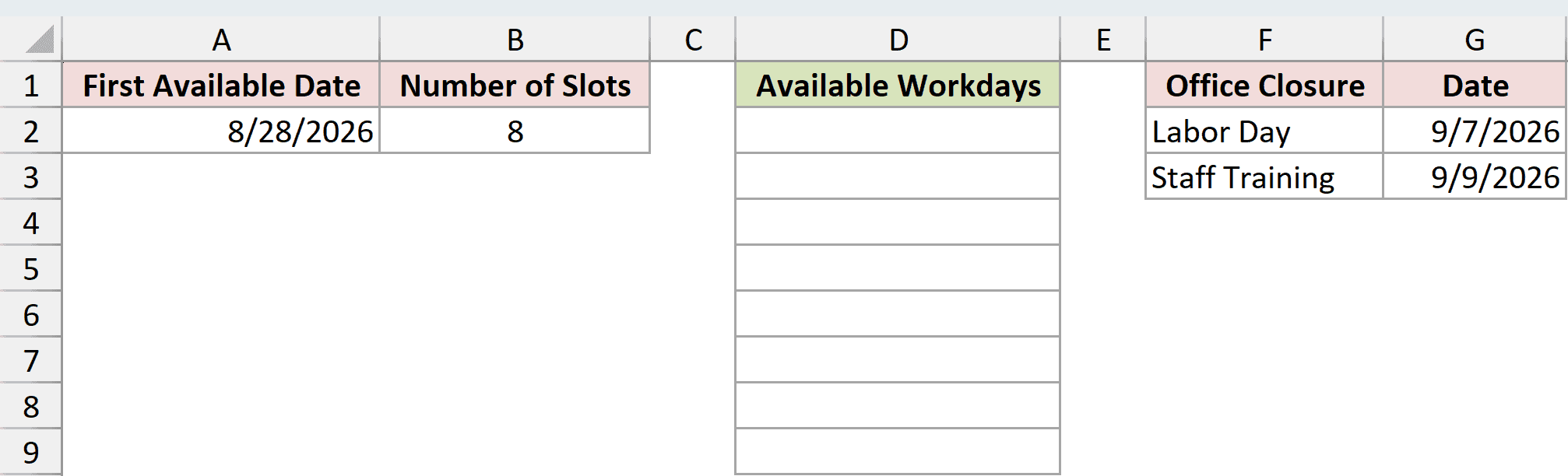 Dataset for WORKDAY example 4