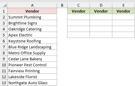 Dataset for WRAPCOLS example 5
