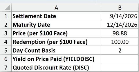 Dataset for YIELDDISC example 5
