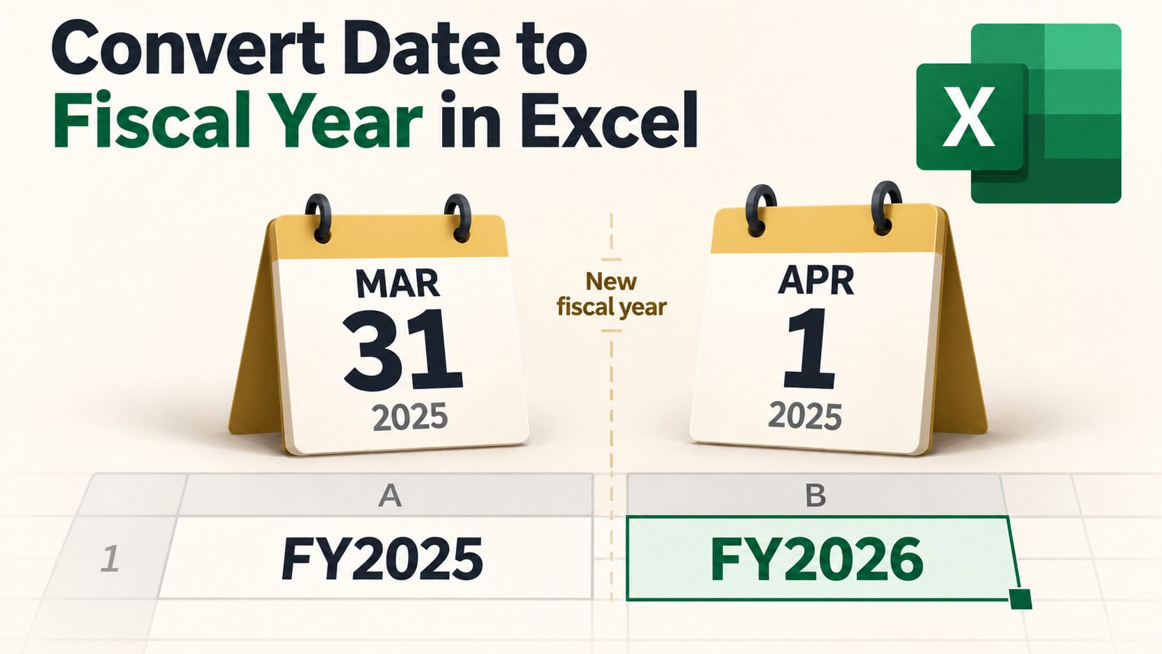 How to Convert Date to Fiscal Year in Excel