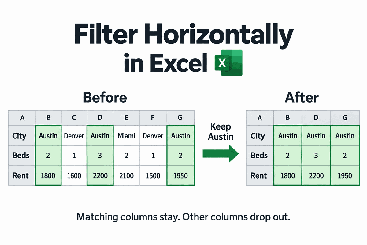 How to Filter Horizontally in Excel (Filter Across Columns)