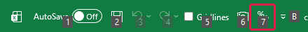 Quick Access Toolbar displaying numbered KeyTips, with 7 on Clear Formats.
