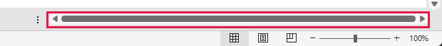 Horizontal scroll bar at the bottom right of an Excel worksheet