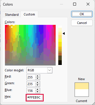 Yellow custom fill selected for the case-sensitive rule.