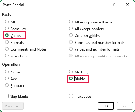 Paste Special with Values and Divide selected to divide the destination by 86400