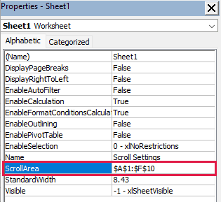Worksheet ScrollArea restricted to cells A1 through F10