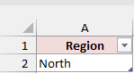 RegionPicker table on the Cell Parameter sheet with North in A2