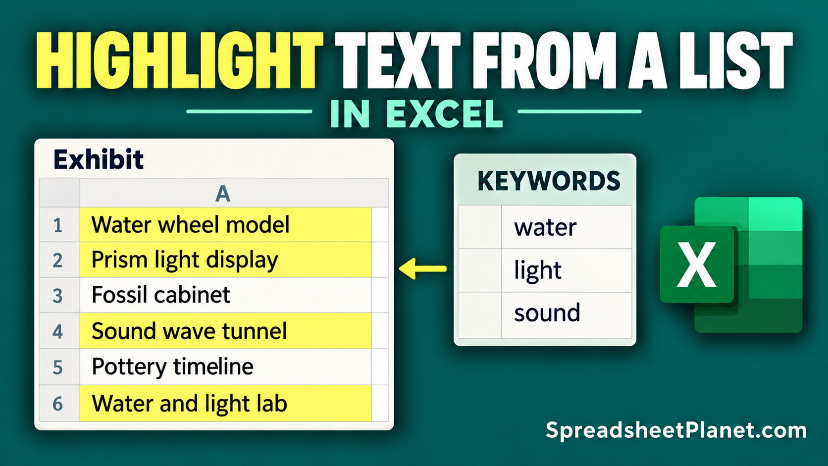 How to Highlight Cells That Contain Text from a List in Excel