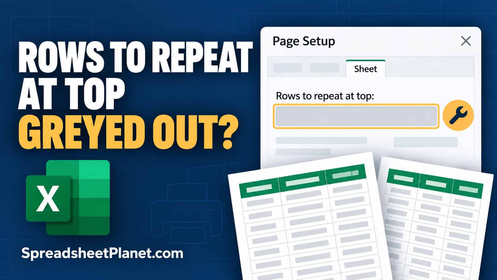 Rows to Repeat at Top Greyed Out in Excel? How to Fix It